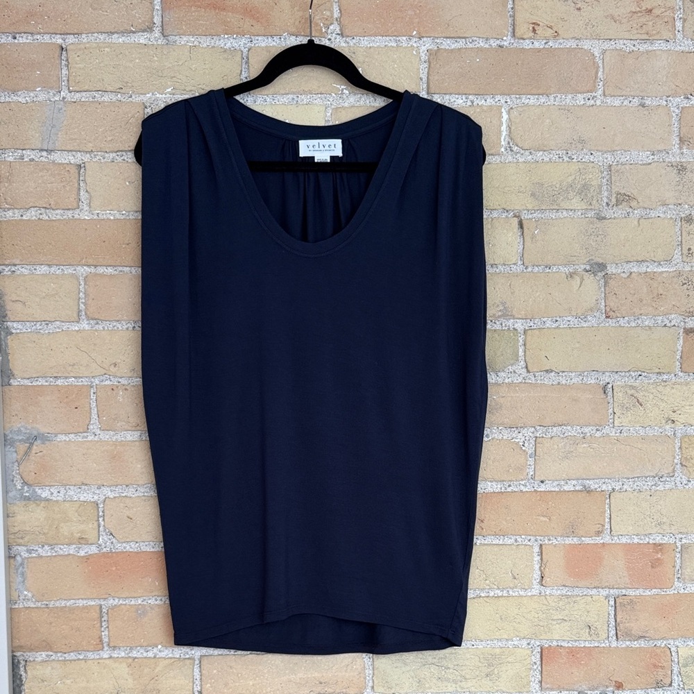 Velvet by Graham and Spencer Navy Blue Sleeveless Top